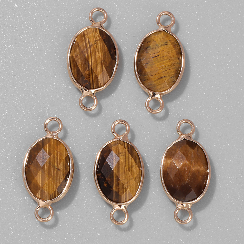 Vintage Fashion Stores - 3Pcs Faceted Natural Stone Pendants Tiger