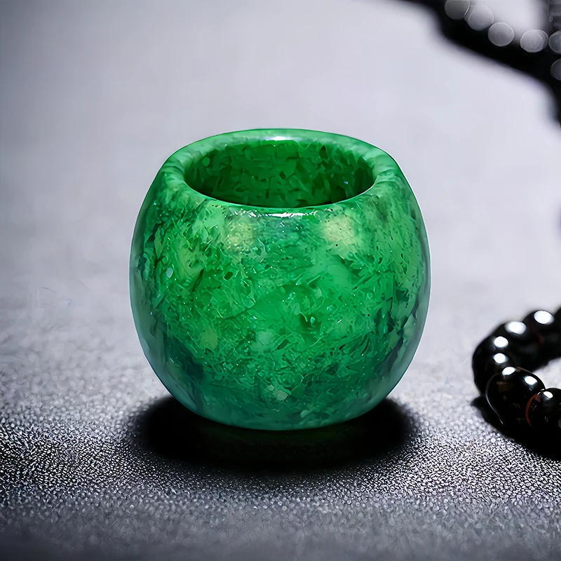 Vintage Fashion Stores - 22mm Green Real Jade Rings for