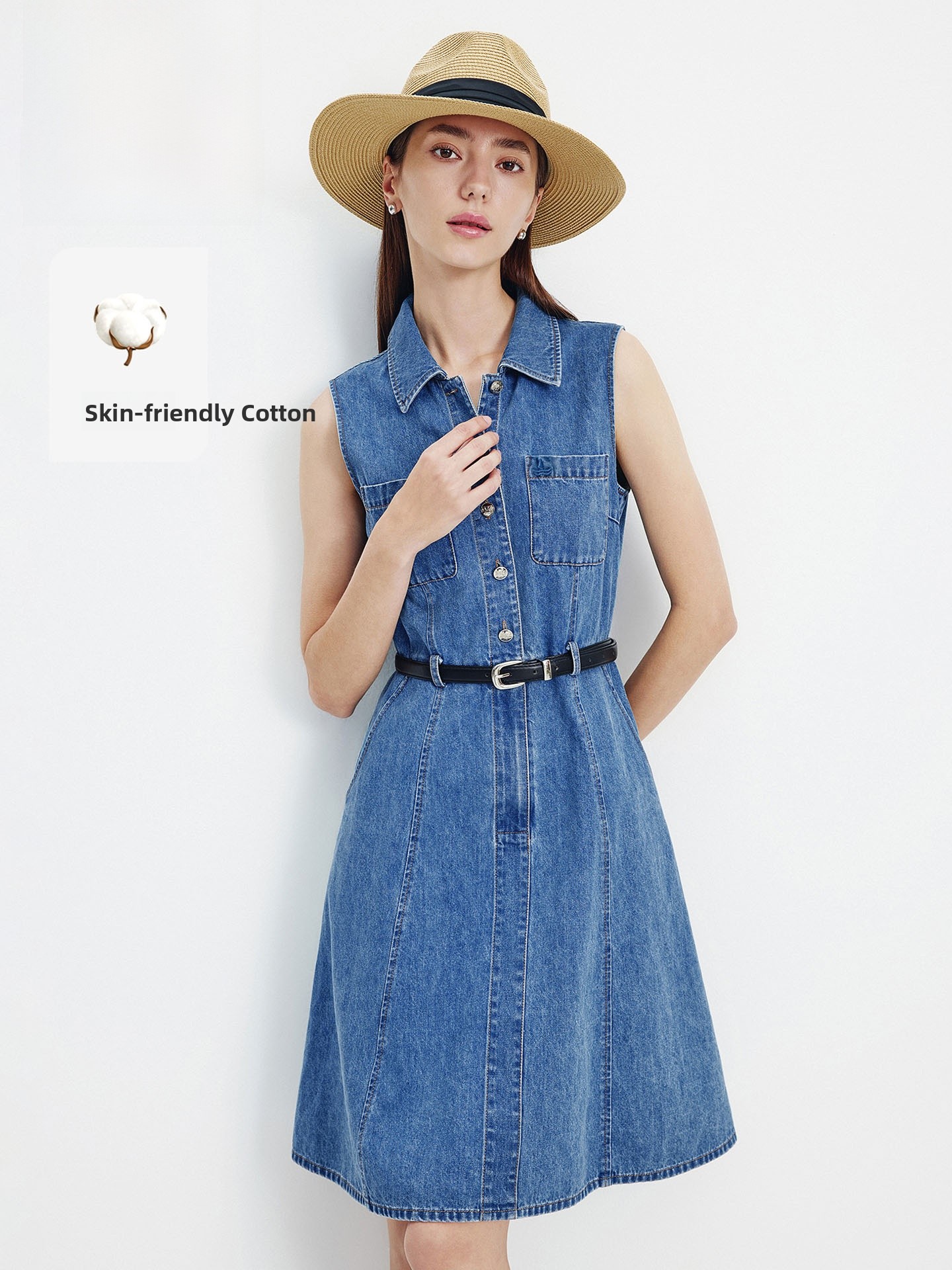 Denim Skirt Midi Vintage - Navigare Summer 2026 Women's Vintage Sleeveless
