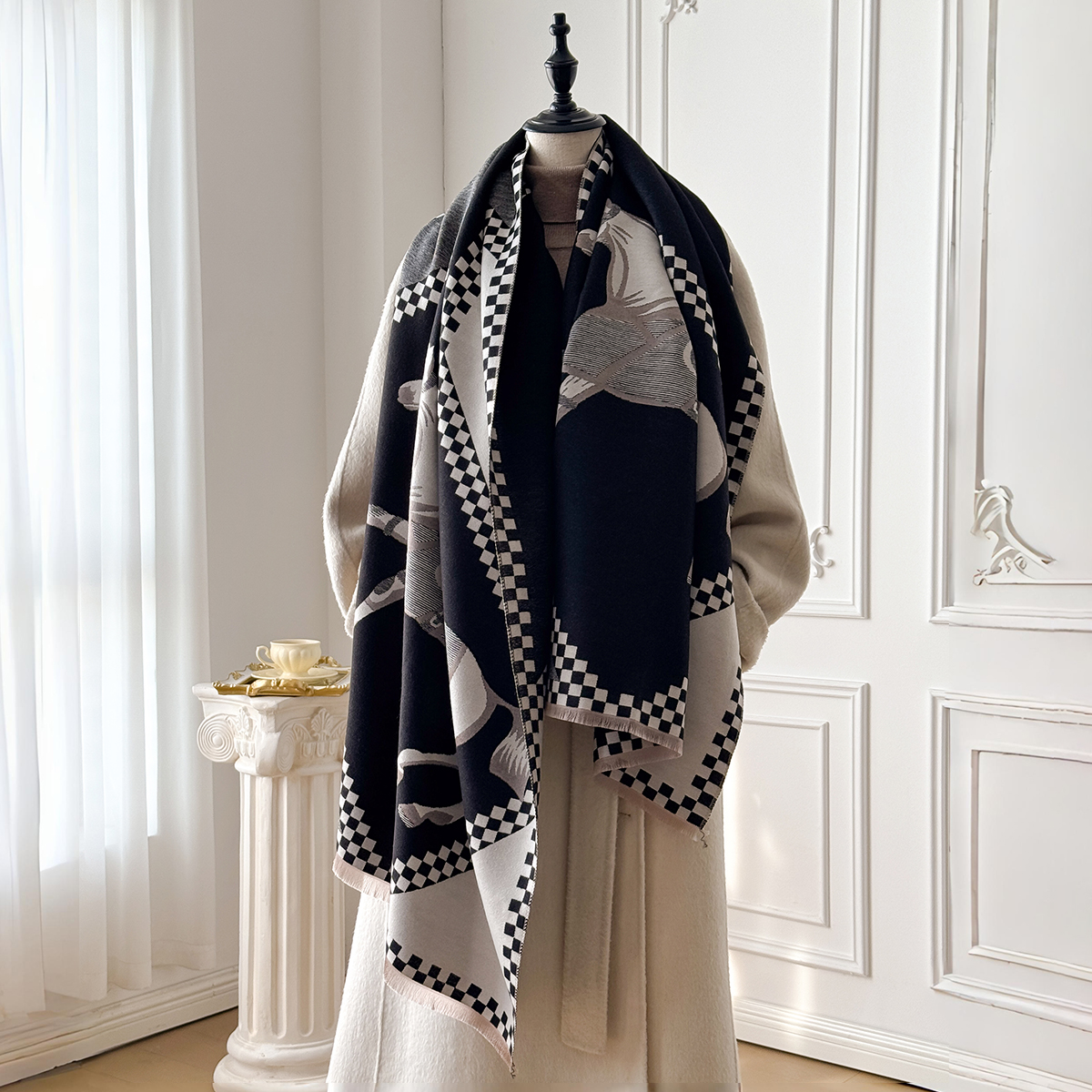 Vintage Fashion Wear - Luxury Women's Thick Faux Cashmere Scarf