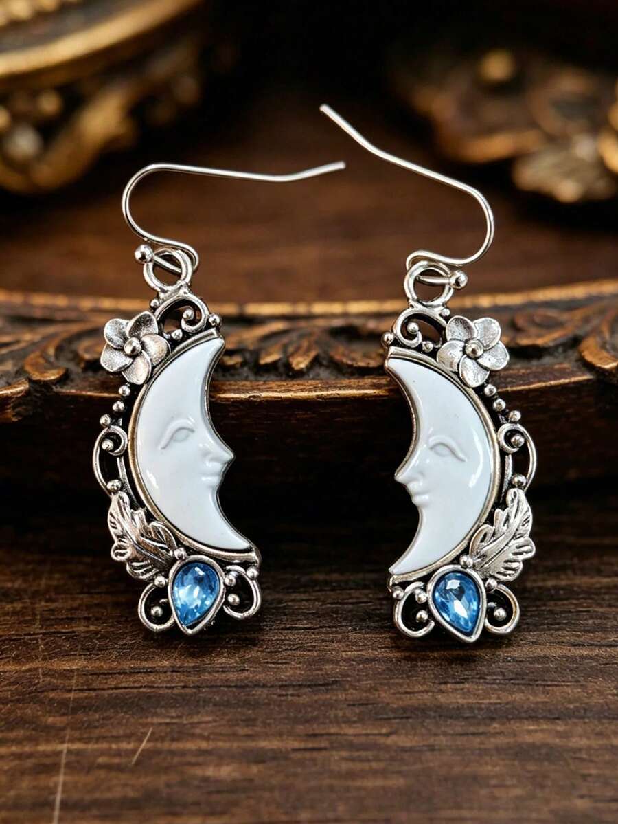 Vintage Fashion Earrings - 1 Pair Vintage New Moon Shaped