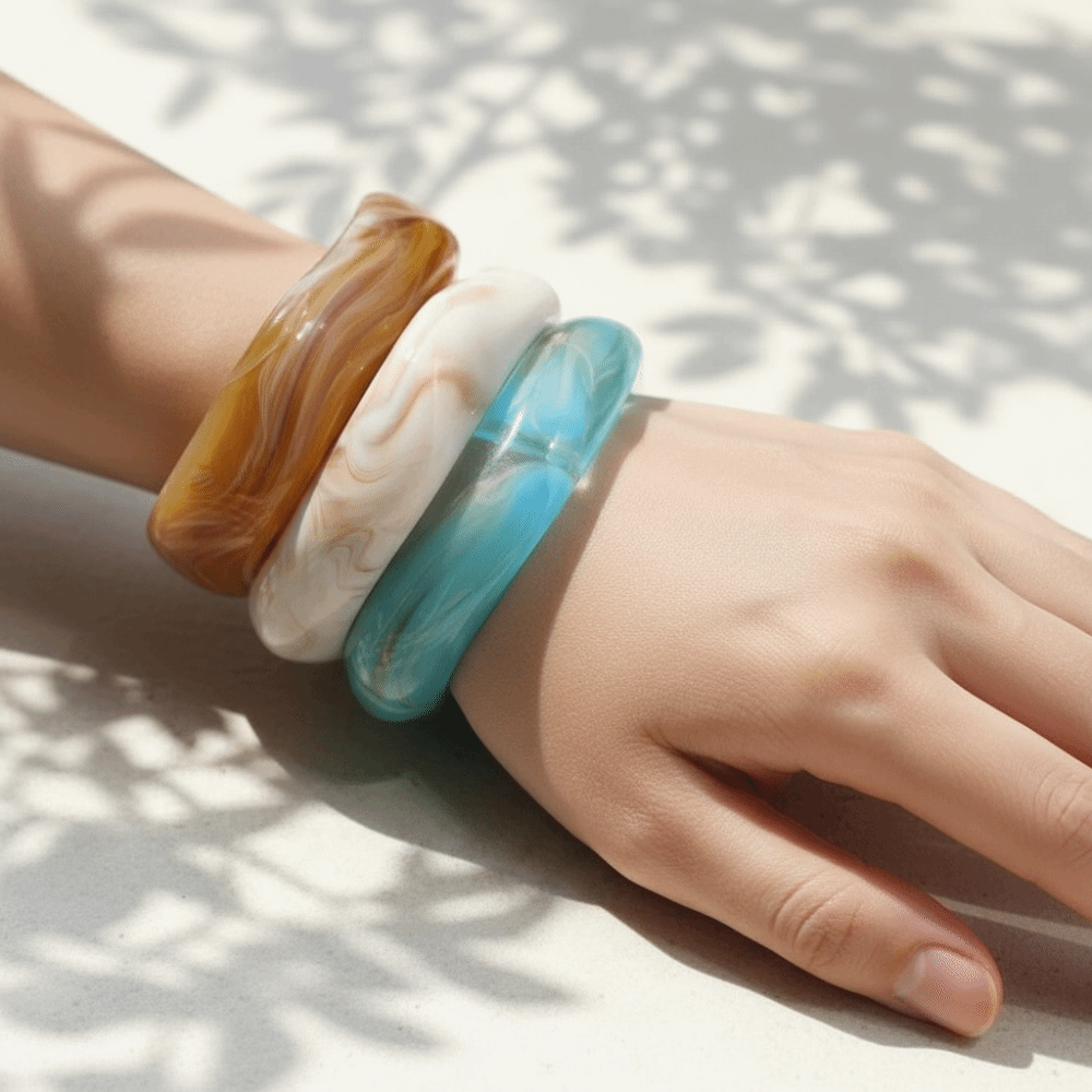 Statement Bangles Translucent  - Vintage Fashion Gen Z 리뷰 및 가격