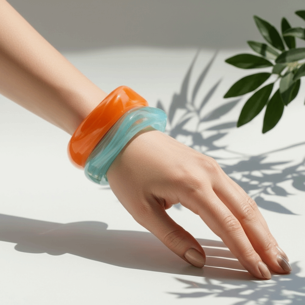 Statement Bangles Translucent  - Vintage Fashion Gen Z 리뷰 및 가격