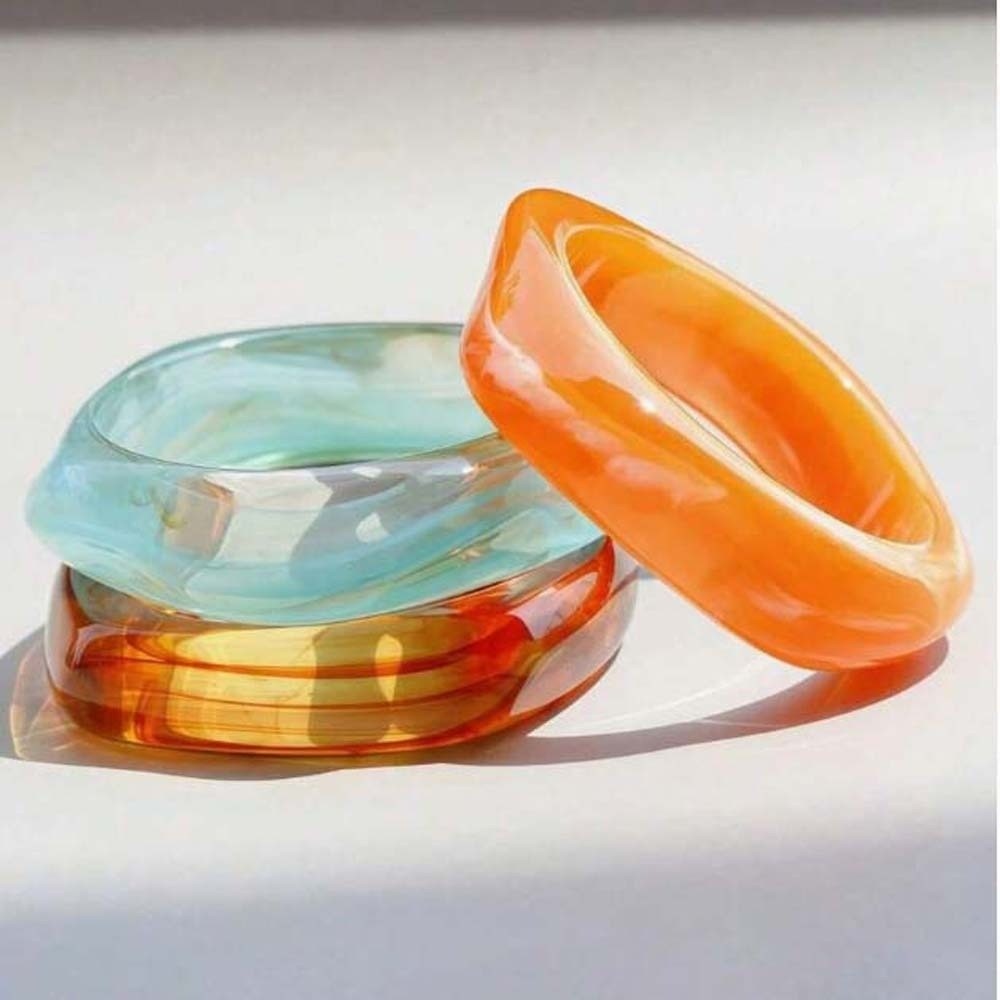 Statement Bangles Translucent  - Vintage Fashion Gen Z 리뷰 및 가격