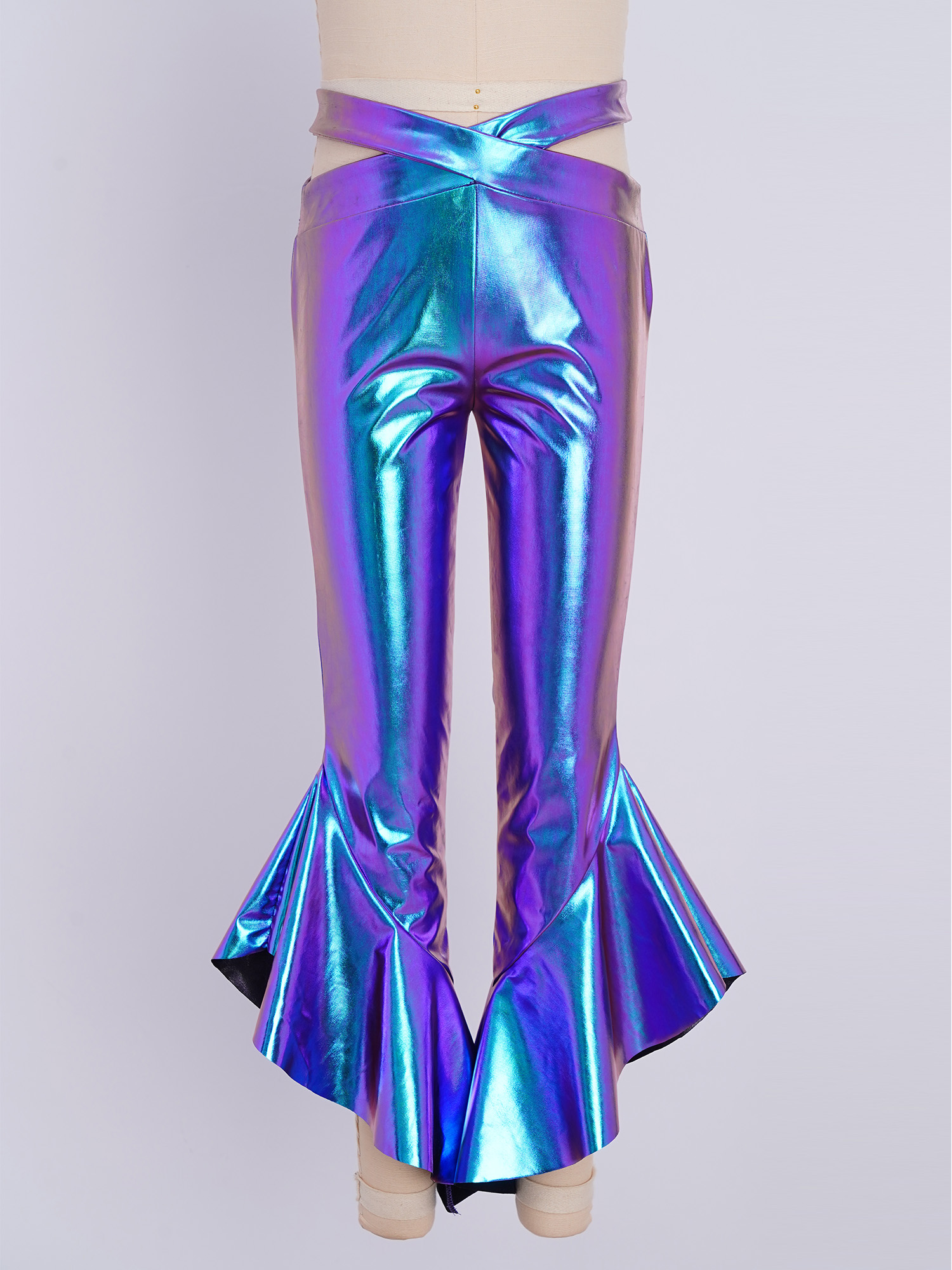 Kids Girls Shiny Metallic Flar - Wide Leg Trouser 70S 리뷰 및 가격