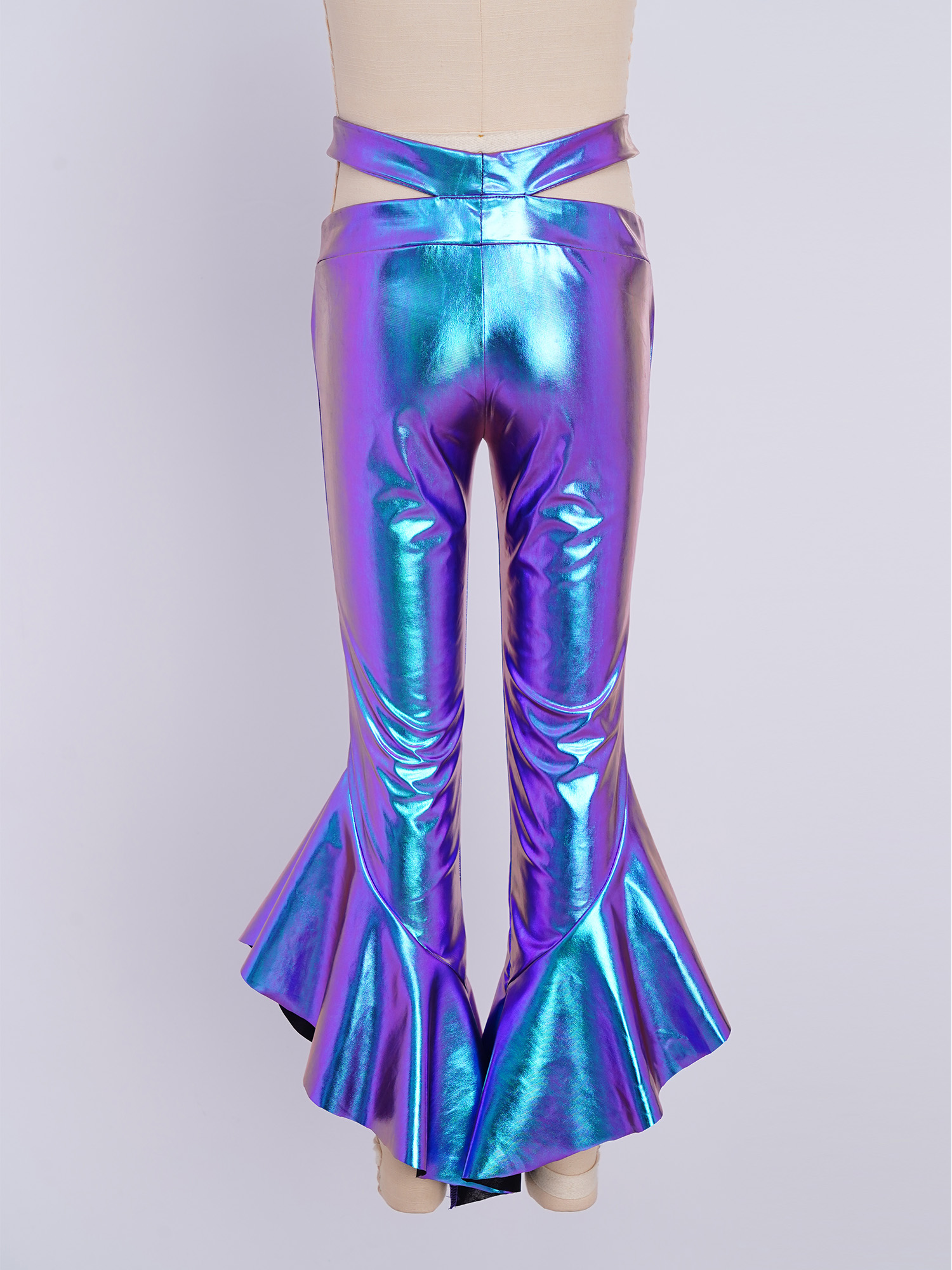 Kids Girls Shiny Metallic Flar - Wide Leg Trouser 70S 리뷰 및 가격