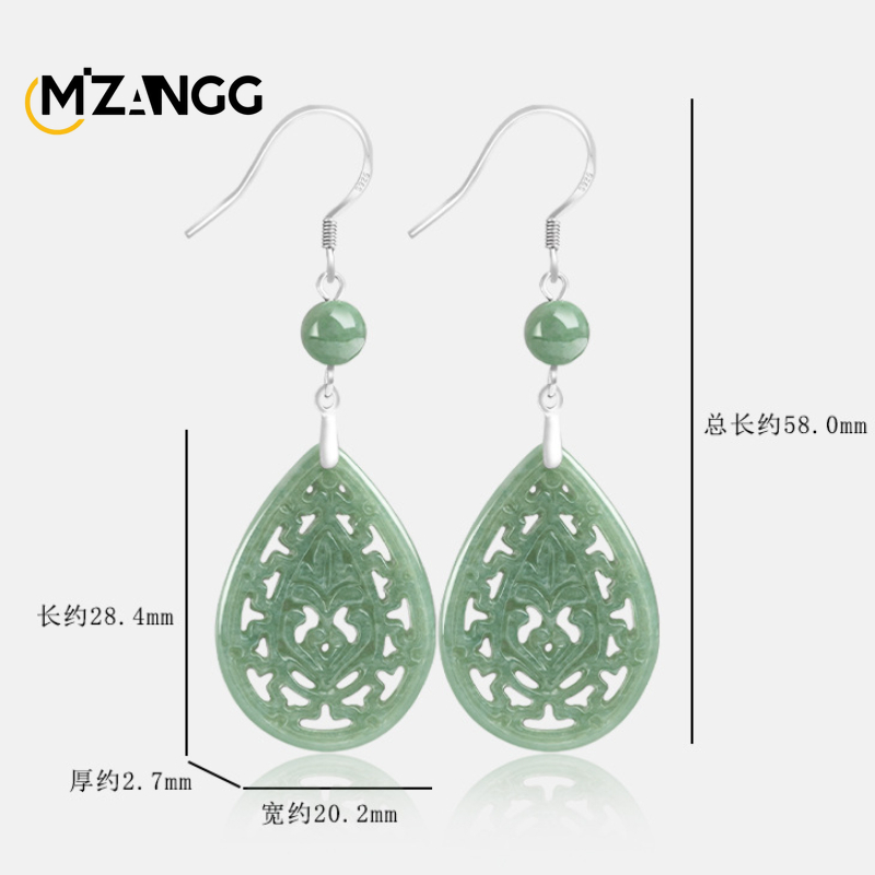Natural Jadeite Vintage Hollow - Vintage Fashion Earrings 리뷰 및 가격