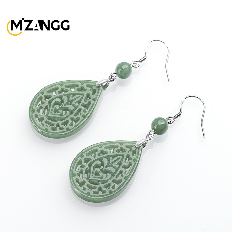 Natural Jadeite Vintage Hollow - Vintage Fashion Earrings 리뷰 및 가격