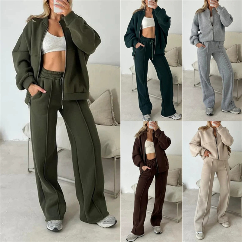 2025 Sweatshirt Two-piece Suit - Wide Leg Trouser 70S 리뷰 및 가격