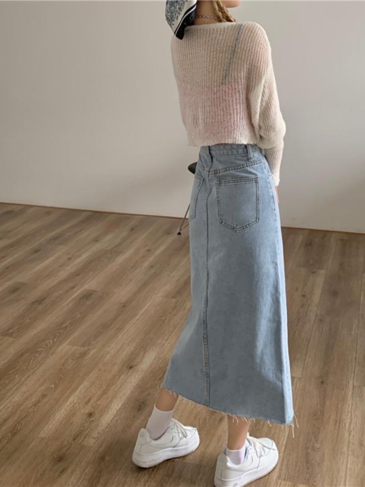 High Waist A-Line Midi Skirt f - Denim Skirt Midi Vintage 리뷰 및 가격