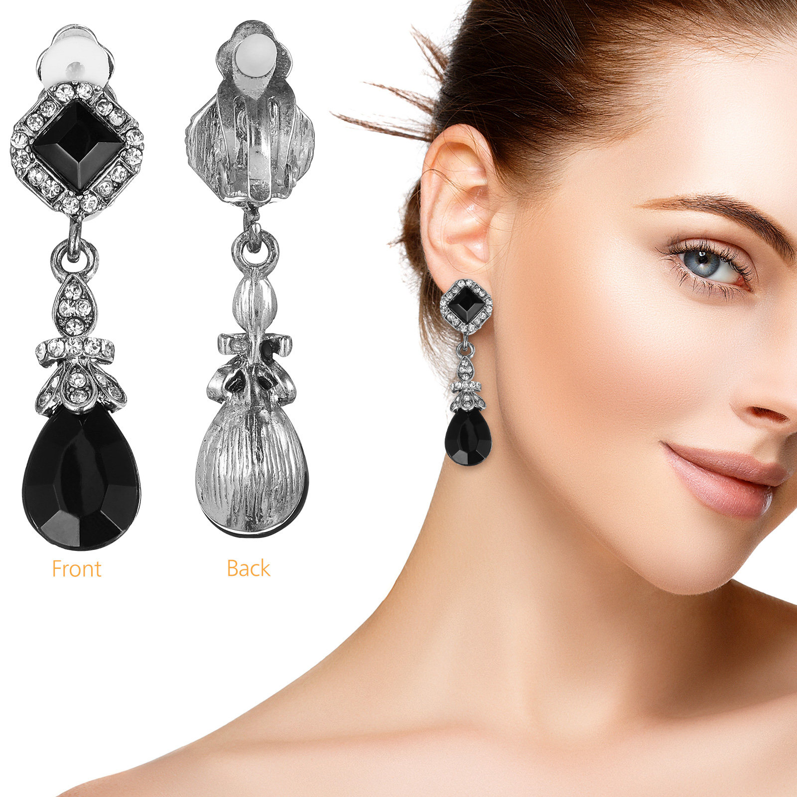 Pendant Black Ear Clips Vintag - Vintage Fashion Ideas 리뷰 및 가격
