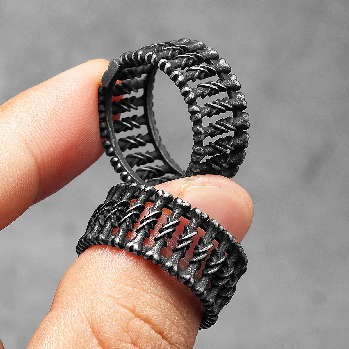 Retro Gothic Bone Men Rings St - Vintage Fashion Newtown 리뷰 및 가격