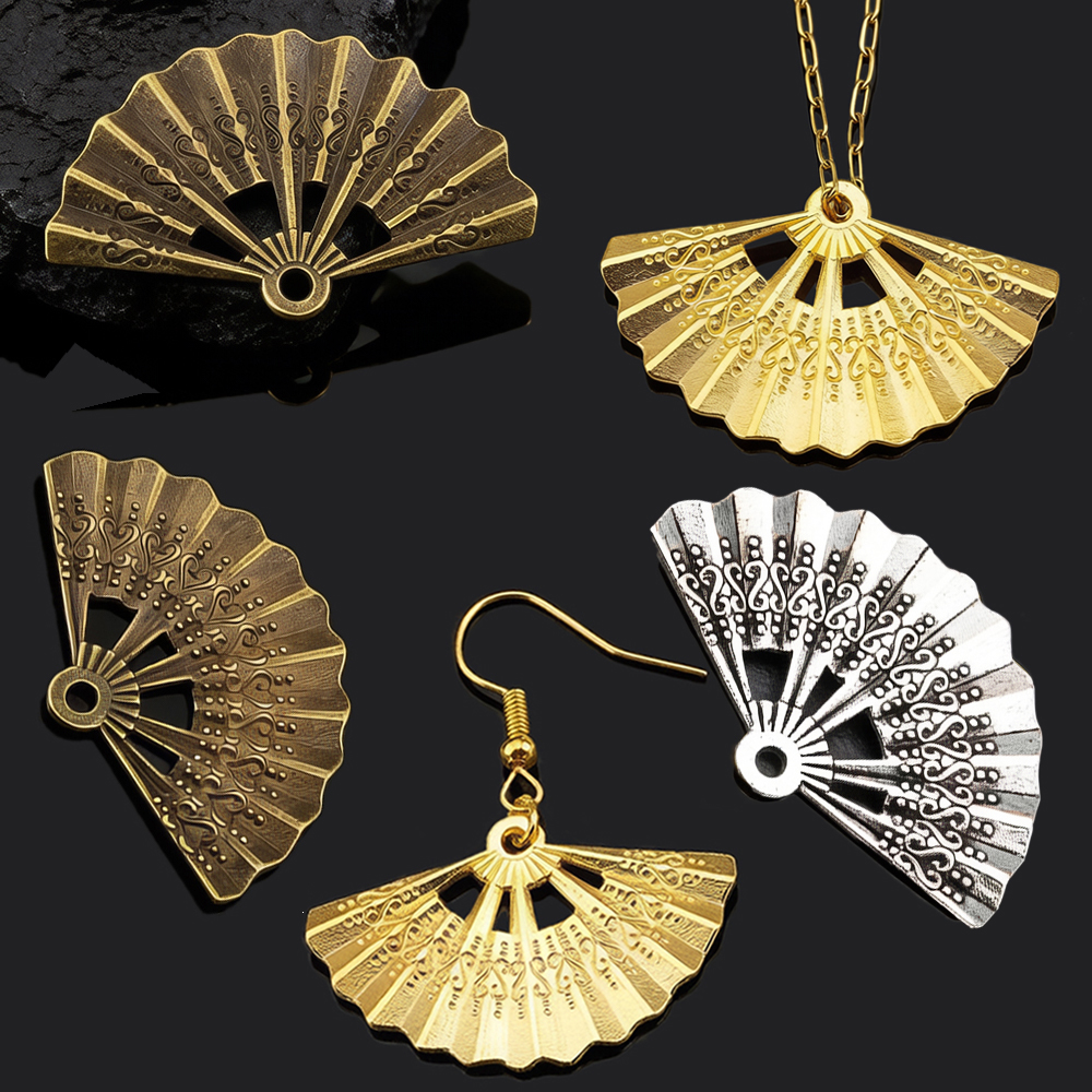10pcs Vintage Charms Fan 21x33 - Vintage Fashion Earrings 리뷰 및 가격