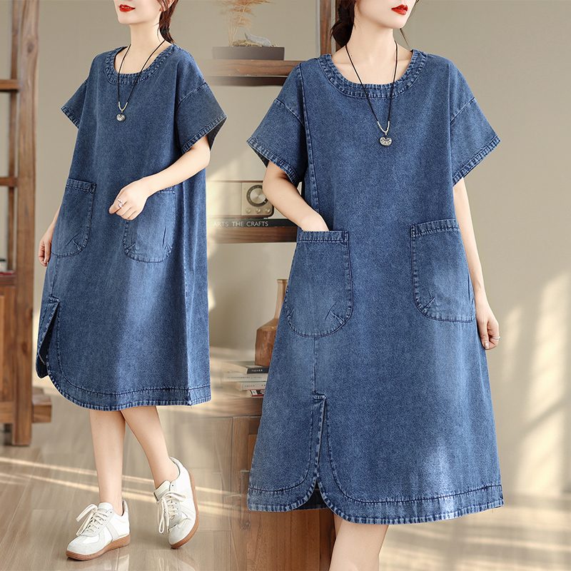 High-End plus Size Midi Dress  - Denim Skirt Midi Vintage 리뷰 및 가격
