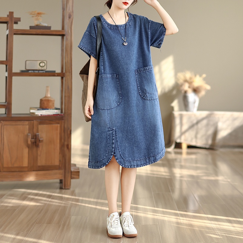 High-End plus Size Midi Dress  - Denim Skirt Midi Vintage 리뷰 및 가격