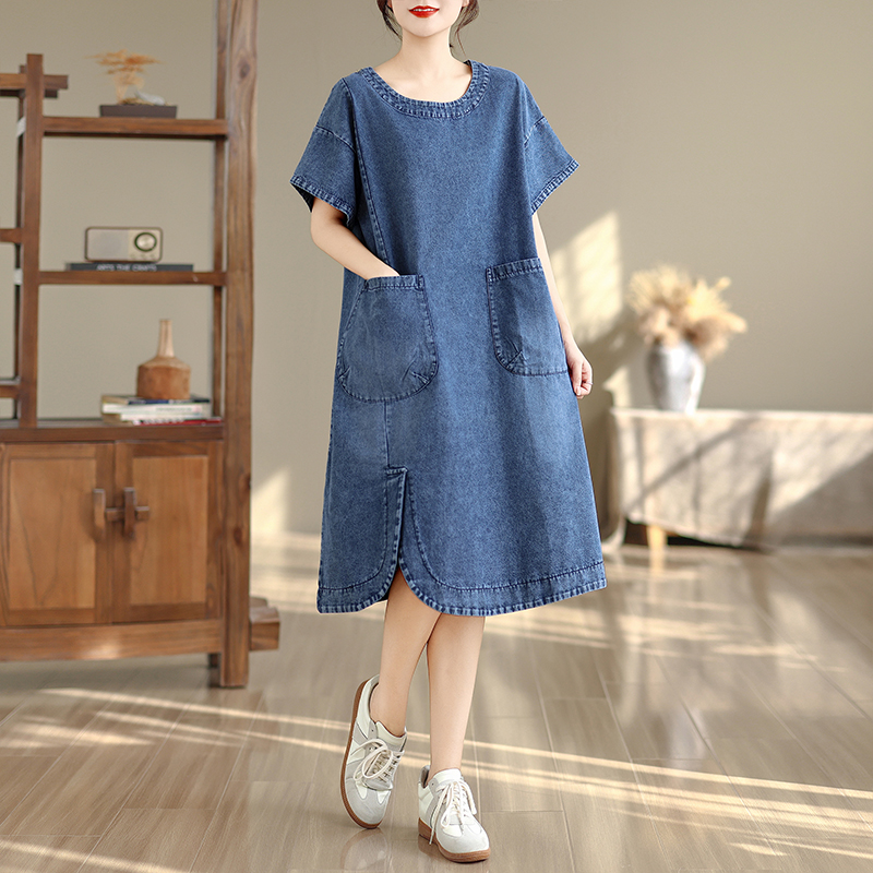 High-End plus Size Midi Dress  - Denim Skirt Midi Vintage 리뷰 및 가격