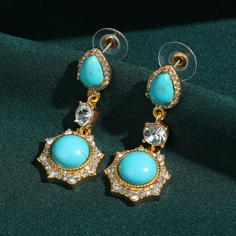 Turquoise Earrings Vintage Dro - Vintage Fashion Vogue 리뷰 및 가격