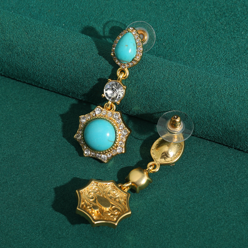 Turquoise Earrings Vintage Dro - Vintage Fashion Vogue 리뷰 및 가격