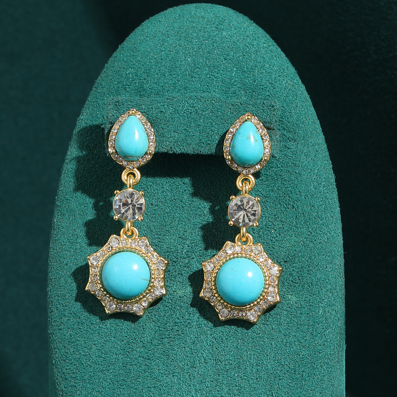 Turquoise Earrings Vintage Dro - Vintage Fashion Vogue 리뷰 및 가격