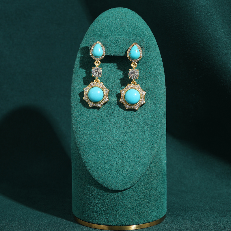Turquoise Earrings Vintage Dro - Vintage Fashion Vogue 리뷰 및 가격