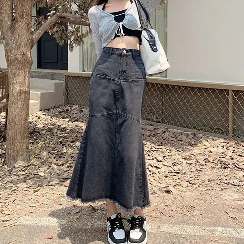 Vintage Women Denim Skirts Loo - Denim Skirt Midi Vintage 리뷰 및 가격