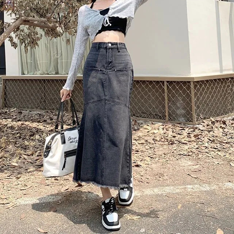 Vintage Women Denim Skirts Loo - Denim Skirt Midi Vintage 리뷰 및 가격
