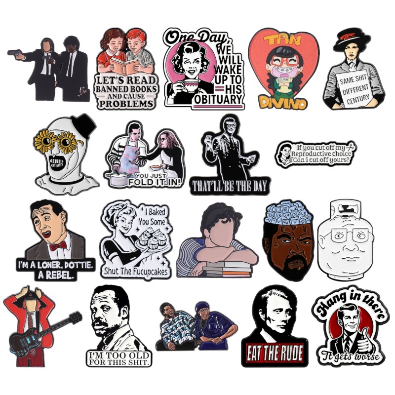 TV Movie Character Enamel Pins - Vintage Fashion Quotes 리뷰 및 가격