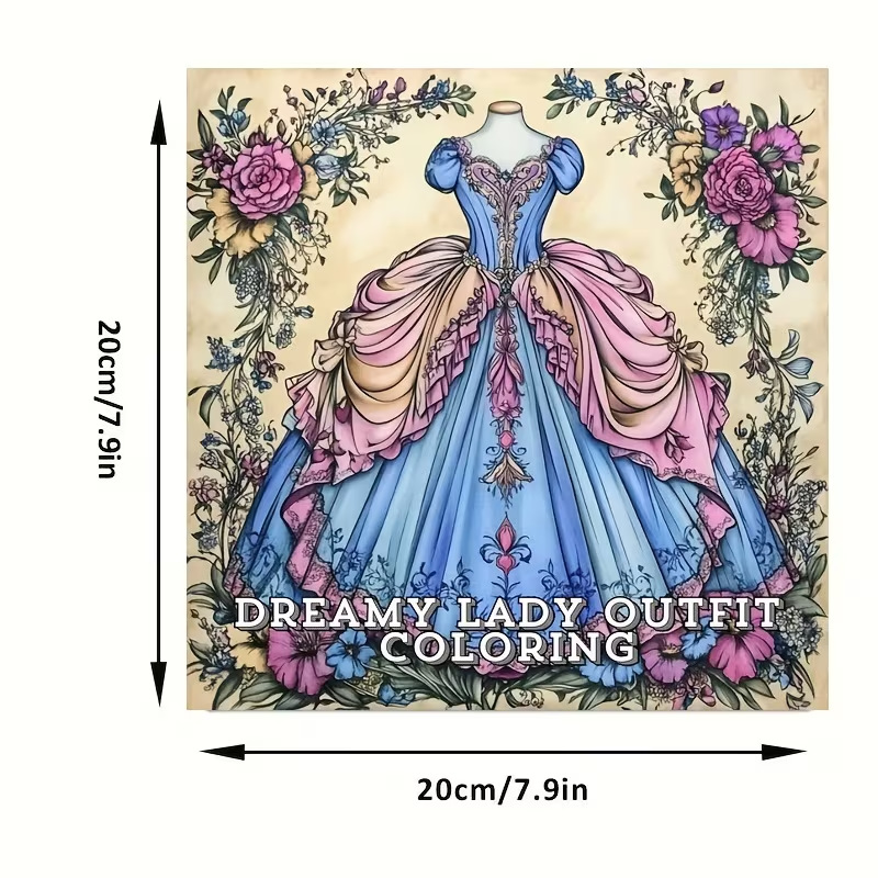Dreamy Lady Outfit Adult Color - Vintage Fashion Coloring Pages 리뷰 및 가격