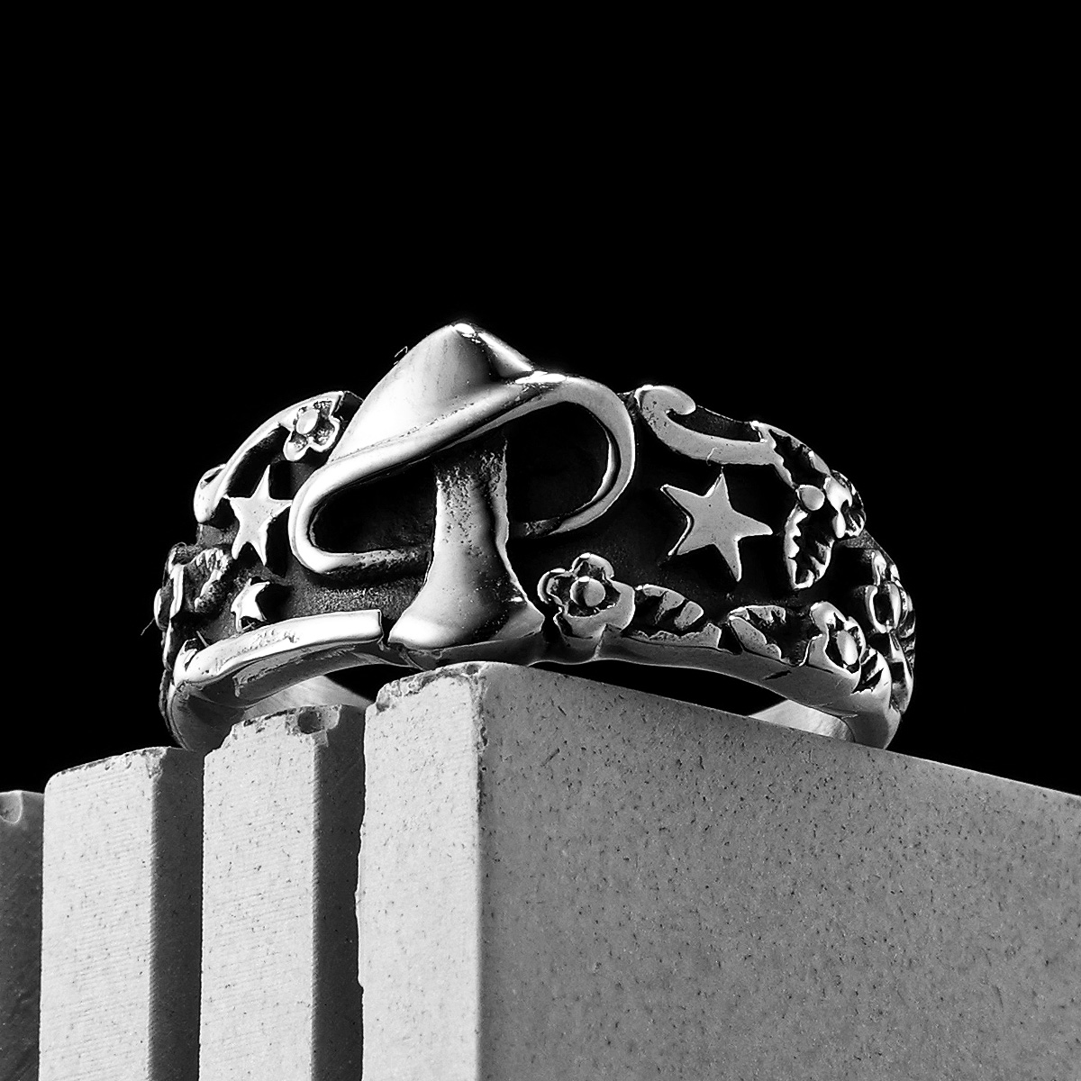 Mushroom Star Men Rings Stainl - Vintage Fashion Newtown 리뷰 및 가격