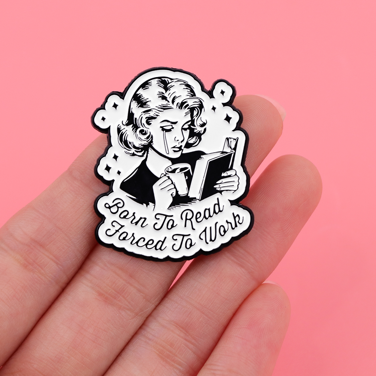 Bookworm Quotes Enamel Pin Rea - Vintage Fashion Quotes 리뷰 및 가격