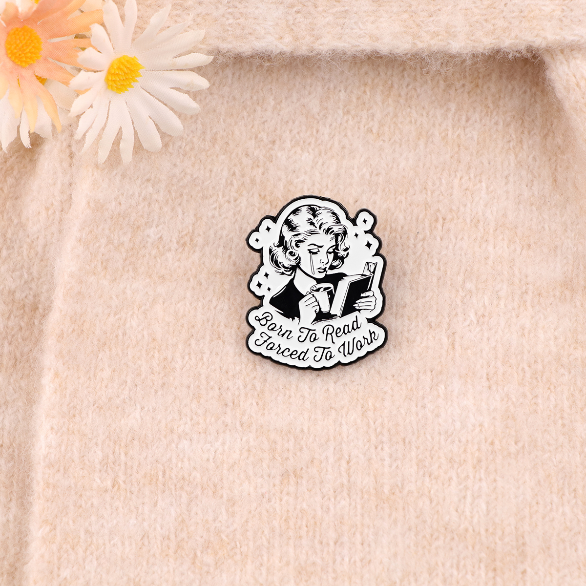 Bookworm Quotes Enamel Pin Rea - Vintage Fashion Quotes 리뷰 및 가격