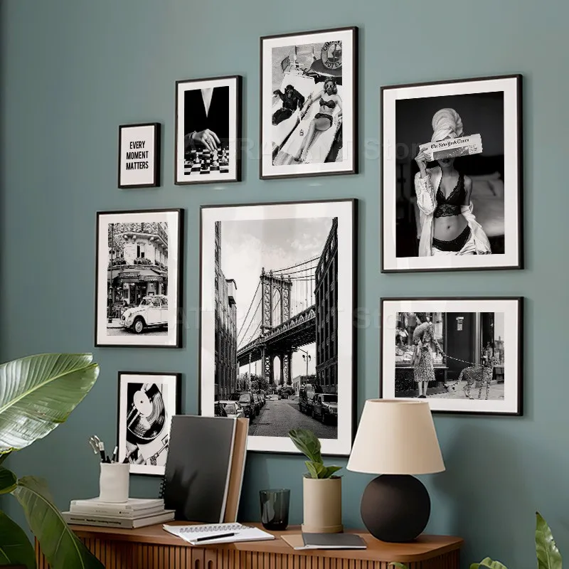 Black and White Vintage Wall A - Vintage Fashion Prints For Wall 리뷰 및 가격