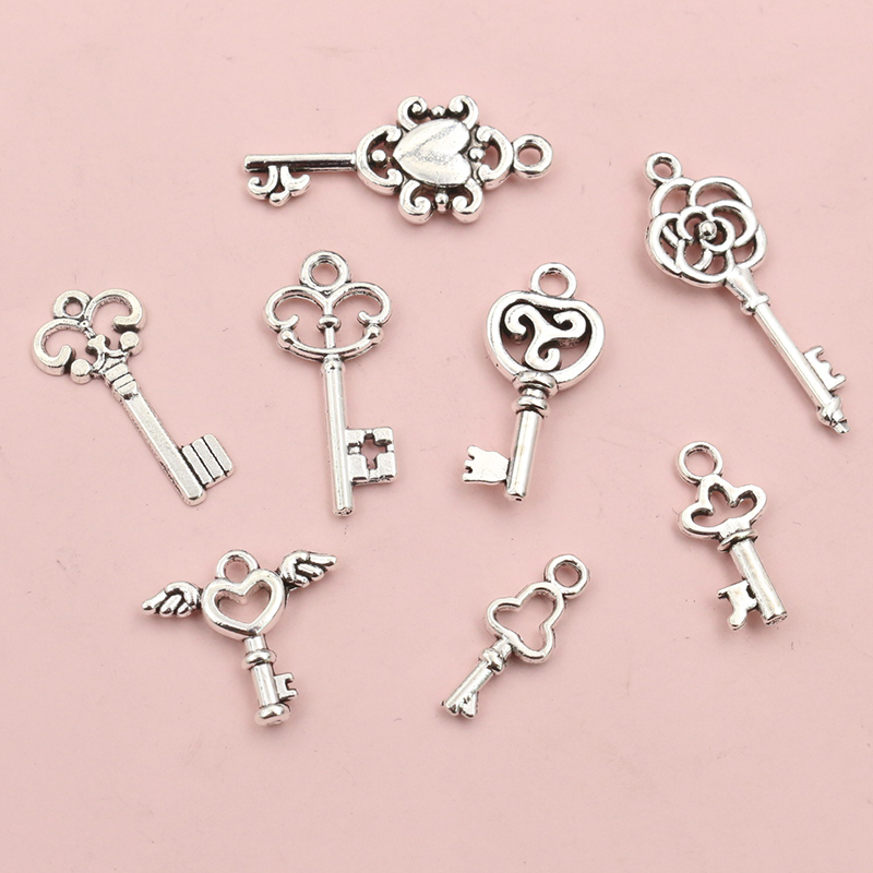 50pcs Vintage Small Key Charms - Vintage Fashion Stores 리뷰 및 가격