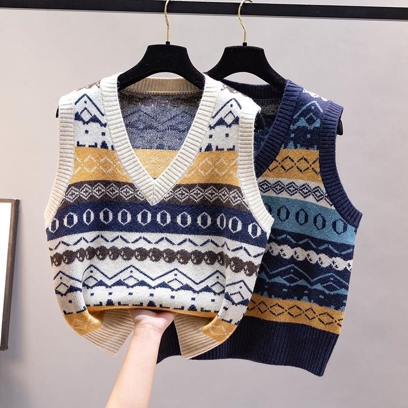 Fashion Knitted Vest Women's A - Vintage Fashion Newtown 리뷰 및 가격