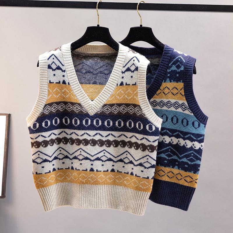 Fashion Knitted Vest Women's A - Vintage Fashion Newtown 리뷰 및 가격