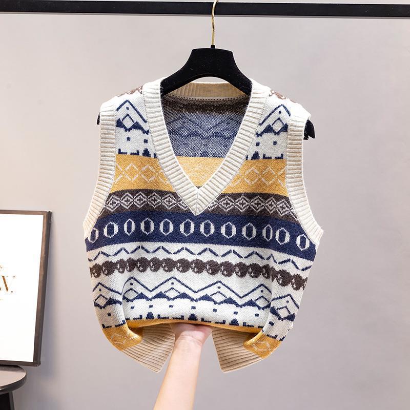Fashion Knitted Vest Women's A - Vintage Fashion Newtown 리뷰 및 가격