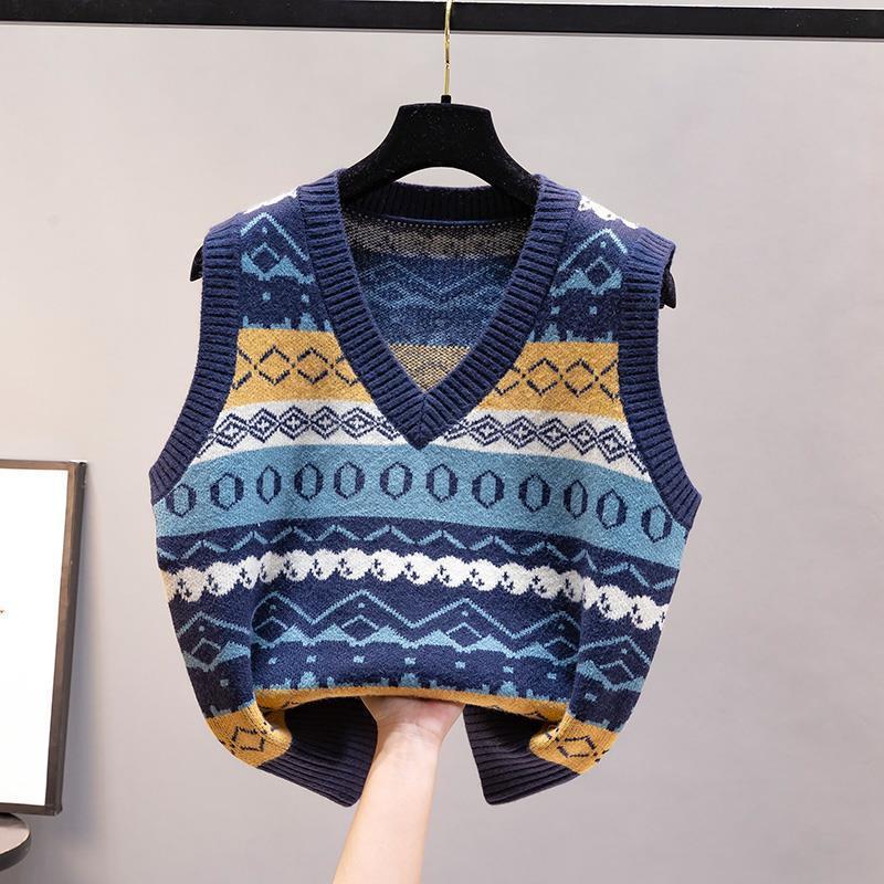 Fashion Knitted Vest Women's A - Vintage Fashion Newtown 리뷰 및 가격