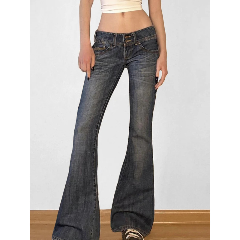 Weekeep Vintage y2k Flared Jea - Mom Jean High Rise 리뷰 및 가격