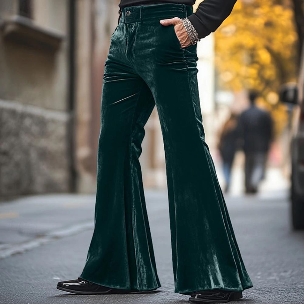 Men's Bell Bottom Velvet Pants - Wide Leg Trouser 70S 리뷰 및 가격