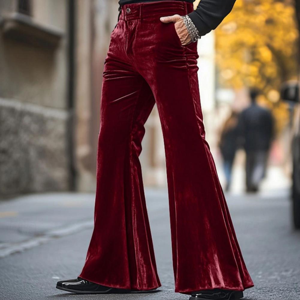 Men's Bell Bottom Velvet Pants - Wide Leg Trouser 70S 리뷰 및 가격