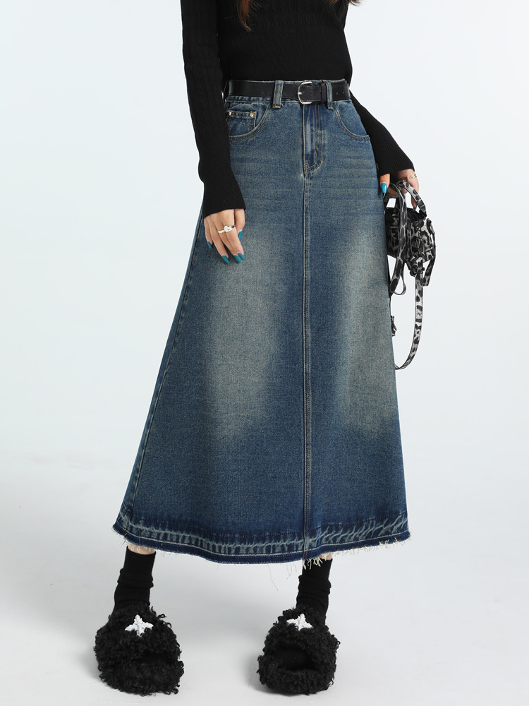 High Waist Vintage A-line Jean - Denim Skirt Midi Vintage 리뷰 및 가격