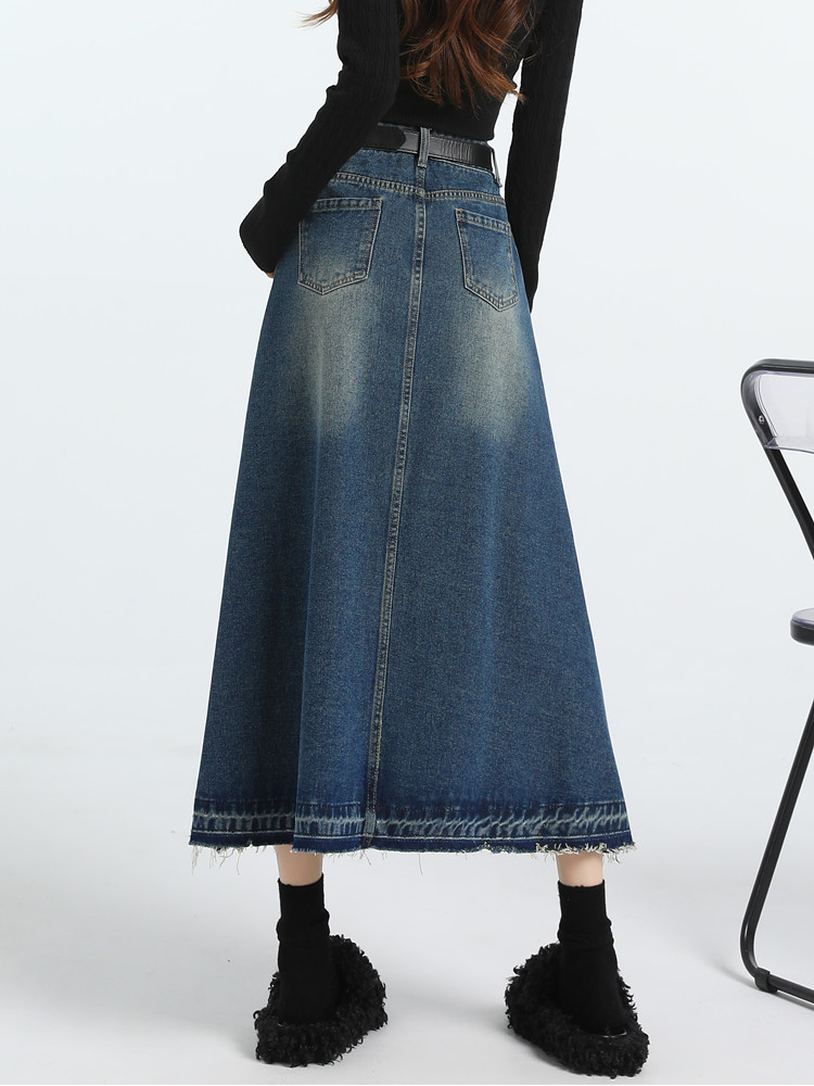 High Waist Vintage A-line Jean - Denim Skirt Midi Vintage 리뷰 및 가격