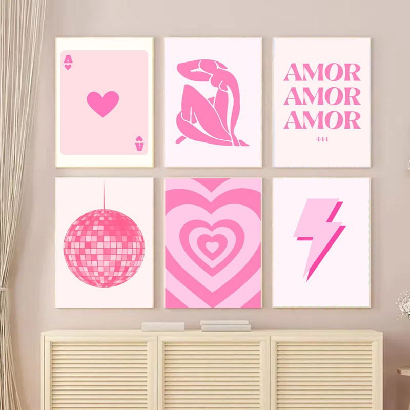 1pc Canvas painting  Pink Mati - Vintage Fashion Prints For Wall 리뷰 및 가격
