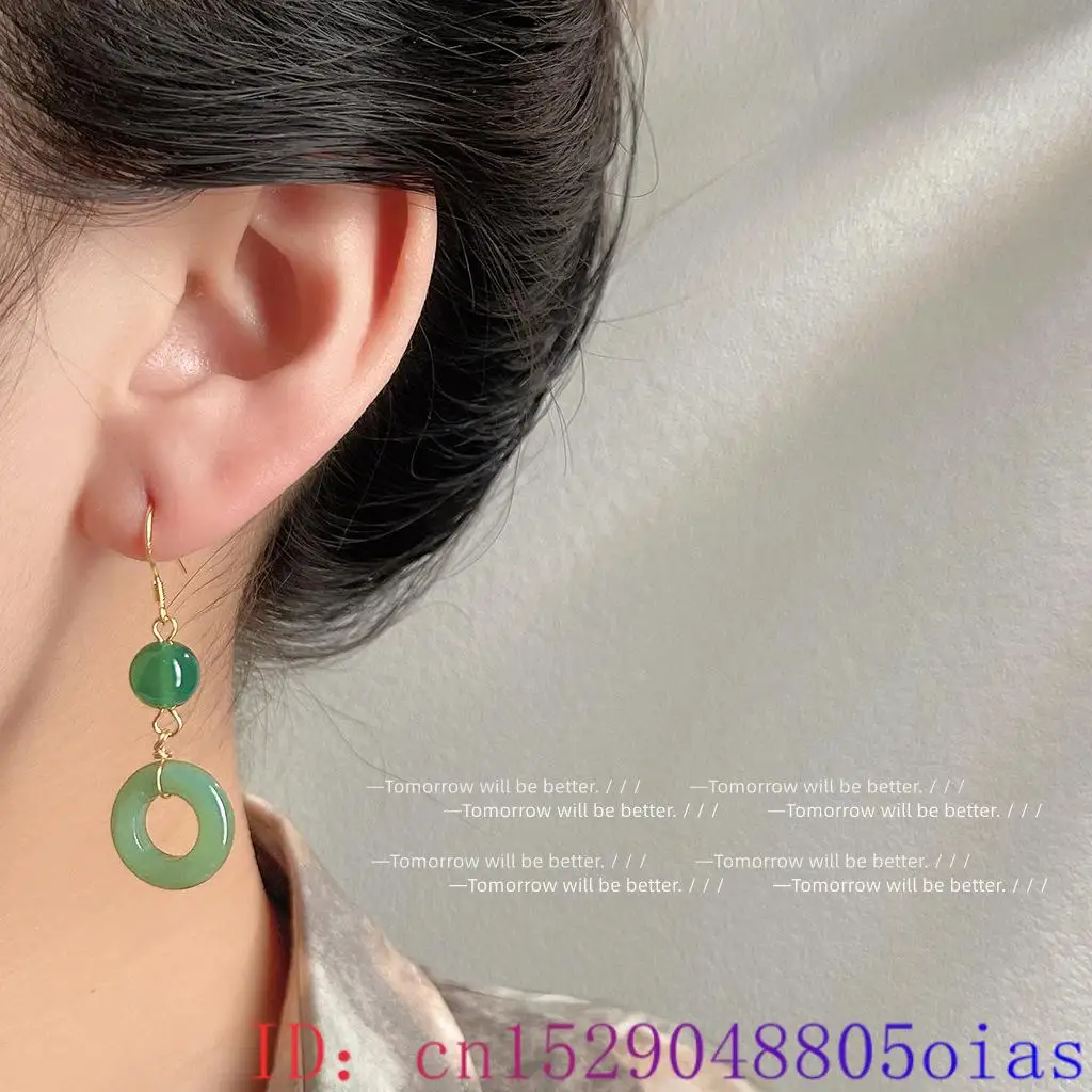 Green Real Jade Ring Earrings  - Vintage Fashion Earrings 리뷰 및 가격