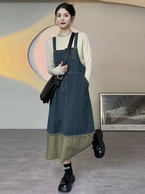 Vintage Denim Halter Dress Wom - Denim Skirt Midi Vintage 리뷰 및 가격