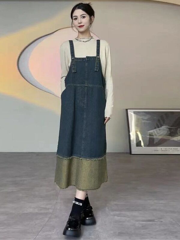 Vintage Denim Halter Dress Wom - Denim Skirt Midi Vintage 리뷰 및 가격