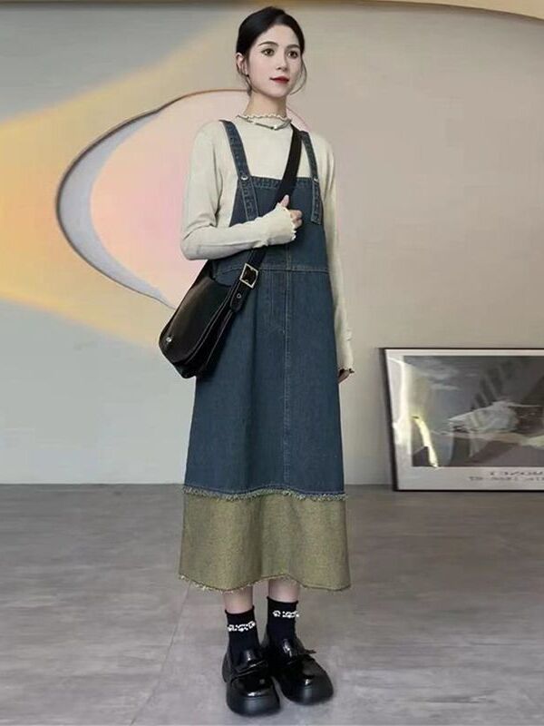 Vintage Denim Halter Dress Wom - Denim Skirt Midi Vintage 리뷰 및 가격