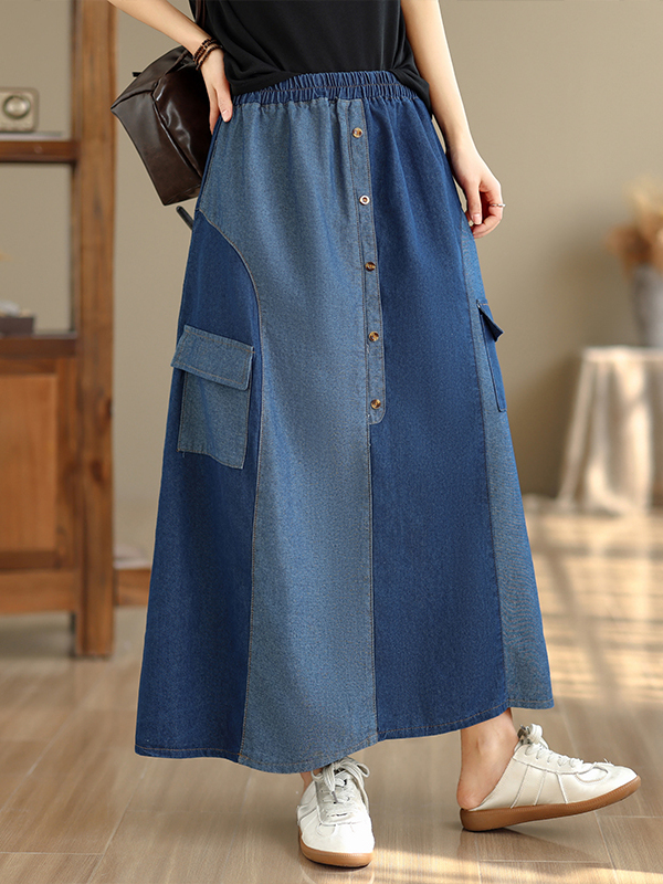 Loose Casual Denim Skirt Women - Denim Skirt Midi Vintage 리뷰 및 가격