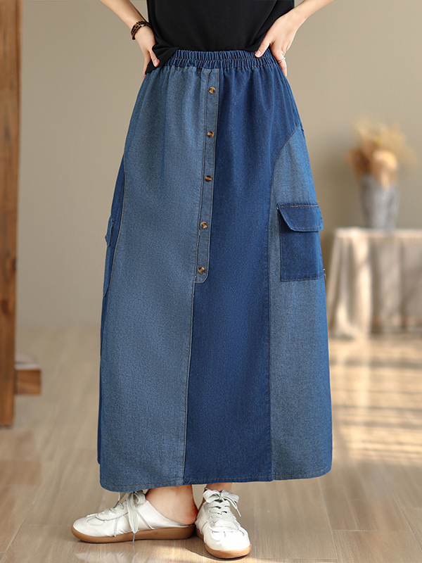 Loose Casual Denim Skirt Women - Denim Skirt Midi Vintage 리뷰 및 가격