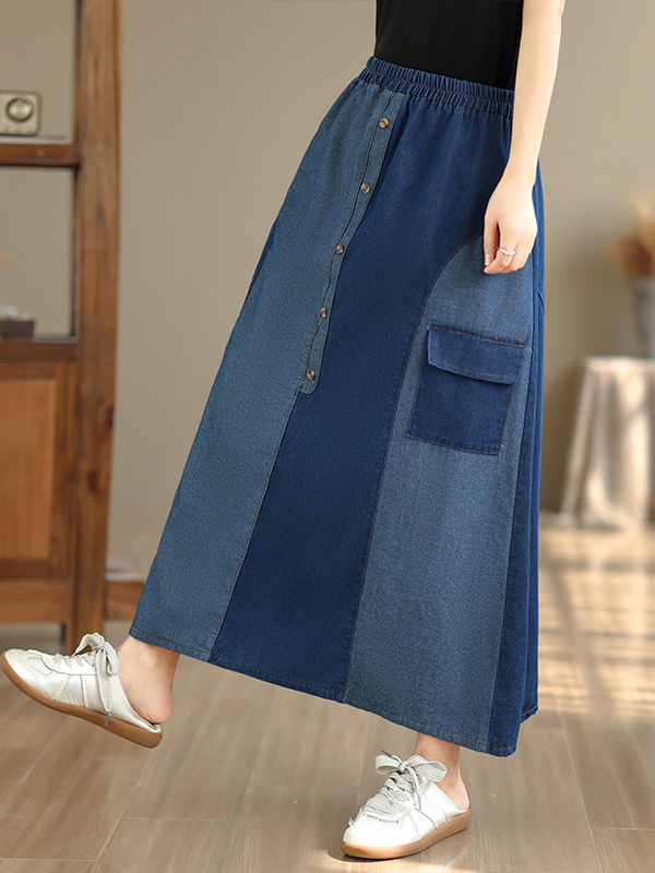 Loose Casual Denim Skirt Women - Denim Skirt Midi Vintage 리뷰 및 가격